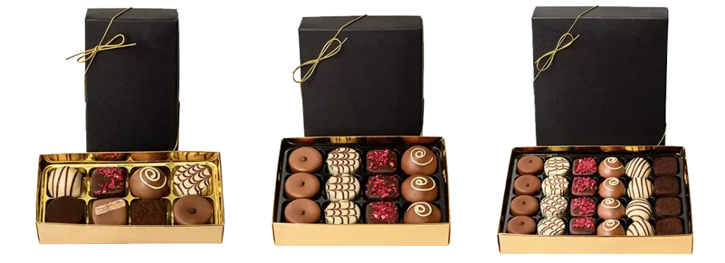 Chokladaskar och belgiska praliner som företagspresent och företagsgåva