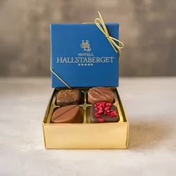 Chokladask med eget tryck design och logotyp - Hotell Hallstaberget